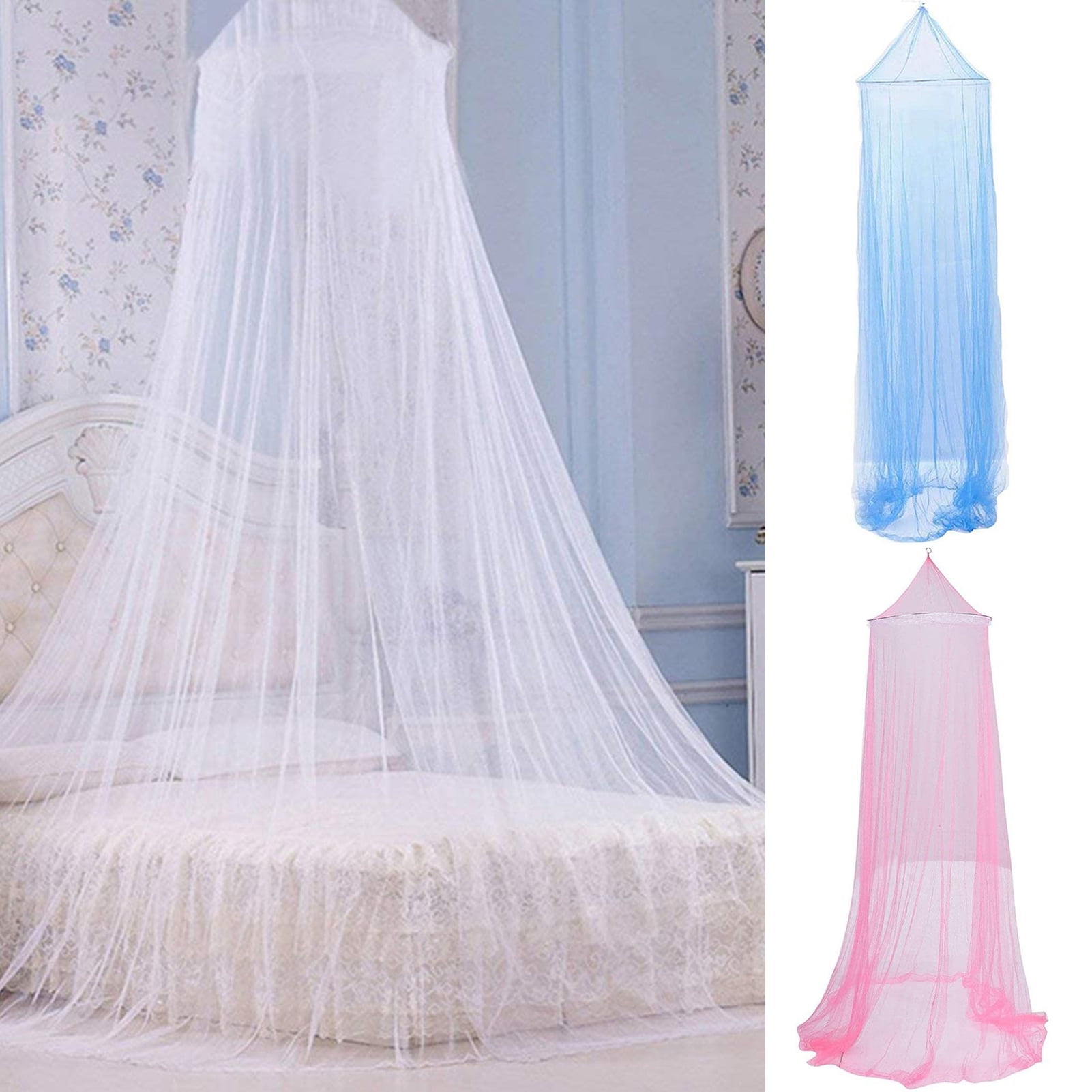 Dengjunhu Mosquito Net for Single to King-Sized Beds – 2 Openings or Fully-Enclosed Bed Canopy – Conical Design for Decoration or Travel – for Easy Setup