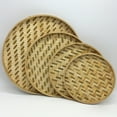 thumbnail image 1 of Dengjunhu Natural Handmade Woven Bamboo Basket Tray Holder Bulk Food Flat Shallow Basket Size 13cm/18cm/22cm/26cm/30cm Bulk All Size Available for Customizing, 1 of 8