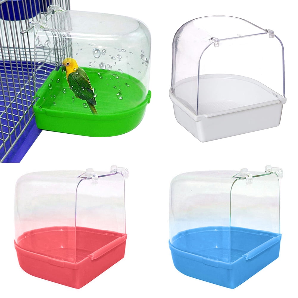 Dengjunhu Parrot Bath Boxes, Small Bird Bath for Cage, Bathing Tub for