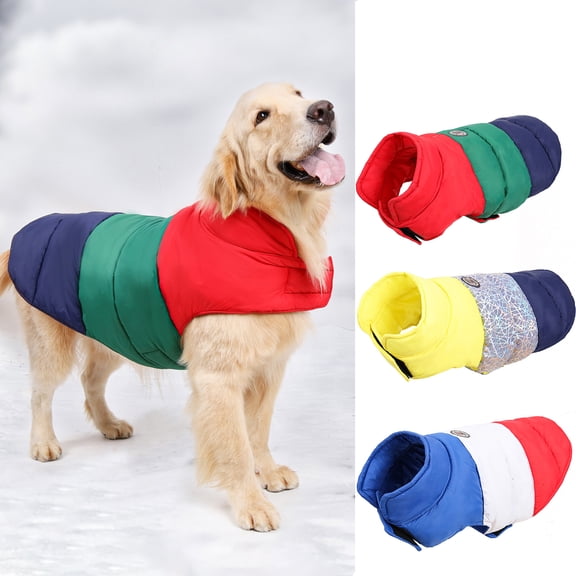 Dengjunhu Pet Vest Double-sided Windproof Waterproof Thickened Pet Dogs Coat Costume for Winter