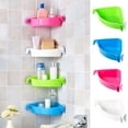 thumbnail image 1 of Dengjunhu Plastic Suction Cup Bathroom Corner Shower Basket, Green, 1 of 7