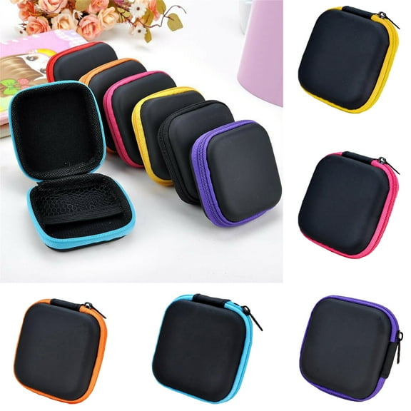 Dengjunhu Portable Square Earphone Carrying Case Mini Pouch Storage for Smartphone Earphone Headset Storage Bags