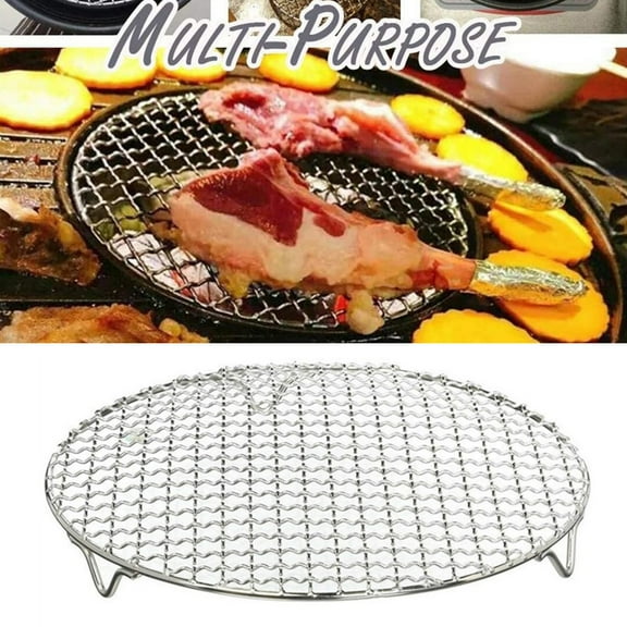 Dengjunhu Round Cooking Rack, Baking Cooling Steaming Grilling Rack Stainless Steel, Fits Air Fryer/Stockpot/Pressure Cooker/Round Cake Pan, Oven & Dishwasher Safe