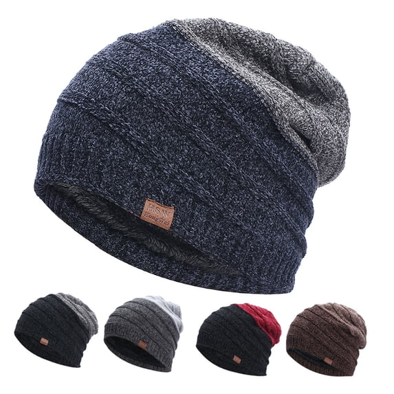 Dengjunhu Slouchy Beanie for Men Winter Hats for Guys Cool Beanies Mens Lined Knit Warm Thick Stocking Beanie Hat