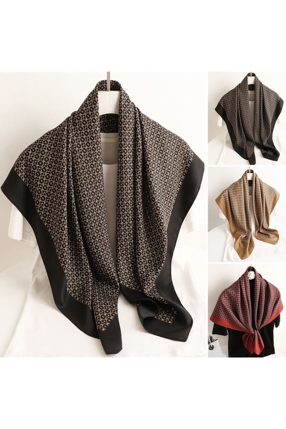 Square Scarf Retro Style Print Scarves Muffler Hair Wrap Headscarf Neck Scarf Daily Wear Scarf Women