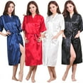 thumbnail image 1 of Dengjunhu Women's Floral Lace Robe Long Sleeves Dressing Gown Bathrobe Bride Robe Nightwear, 1 of 7