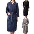 thumbnail image 1 of Dengjunhu Womens Lady Pajamas Robe Lightweight Robes Short Knit Bathrobe V Neck Soft Sleepwear Ladies Loungewear, 1 of 6