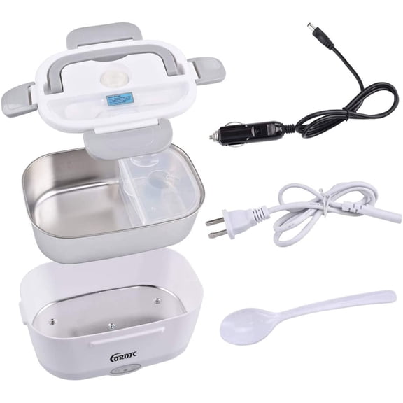 Dengmore 1.5L Stainless Steel Portable Electric Lunch Box, Food Warmer For Men Women Car Office Gray