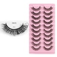 thumbnail image 1 of Dengmore 10 Pairs False Eyelashes Russian Strip Eyelashes Natural Faux Eyelashes Slim And 10mm False Eyelashes Cruelty Free Wispy Lashes False Eyelash Extension, 1 of 4