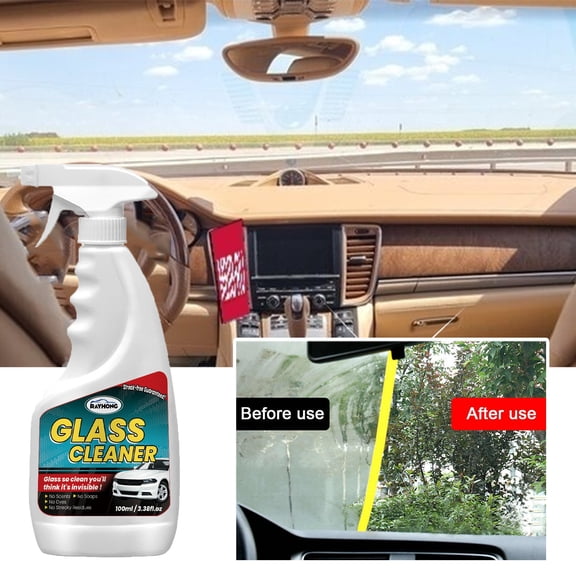 Dengmore 100ml Glass Cleaner Car Windshield Rearview Mirror Cleaner Glass Window Cleaner Streak Free Automotive Glass Cleaner Ammonia Free Safe on Tinted Windows for Car and Home, Spray