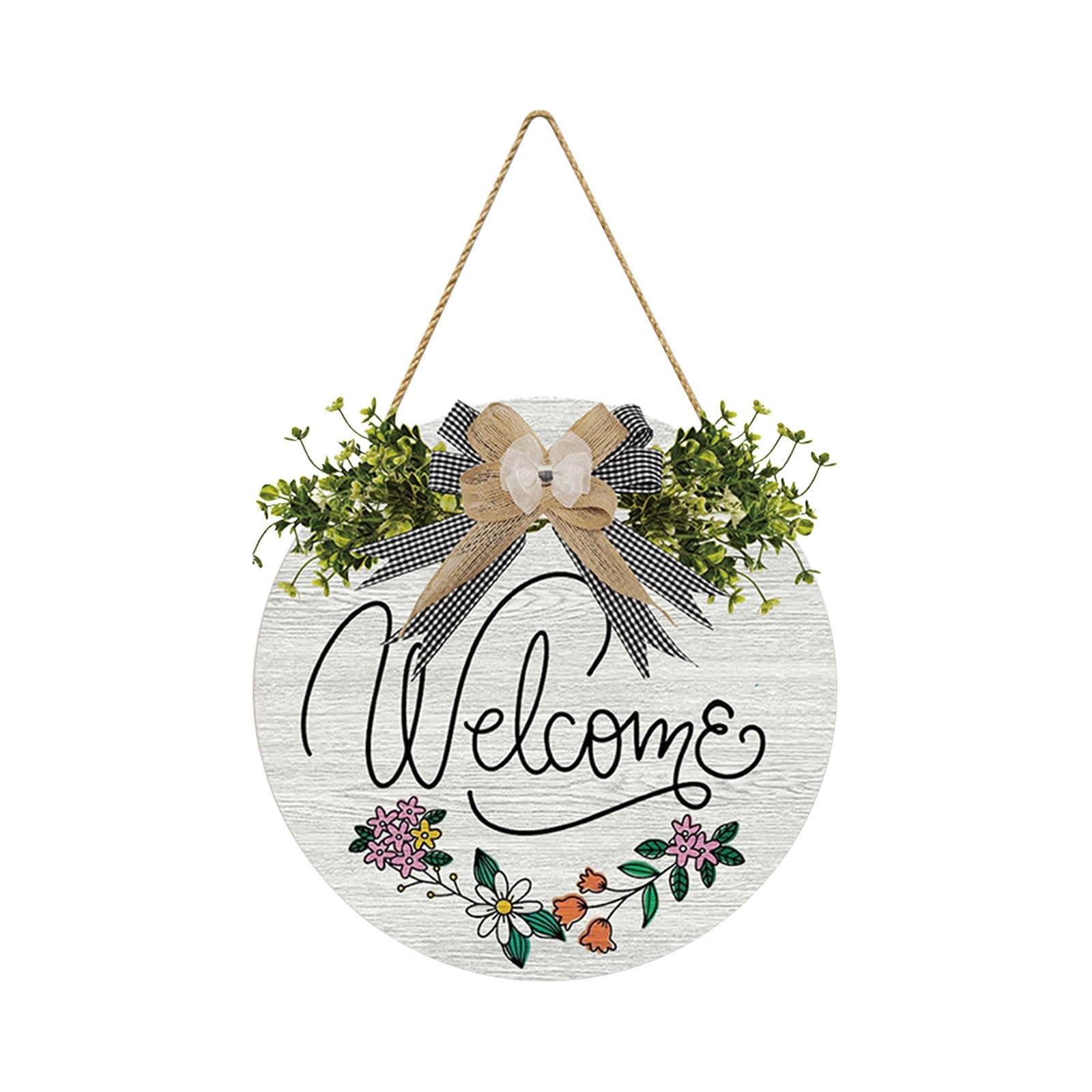 Dengmore 11.8 Inch Sign for Front Door Spring Flowers Door