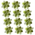 thumbnail image 1 of Dengmore 12pcs 5.9in Silver Poinsettia Flowers with Clips Christmas Tree Poinsettia Decorations, 1 of 2