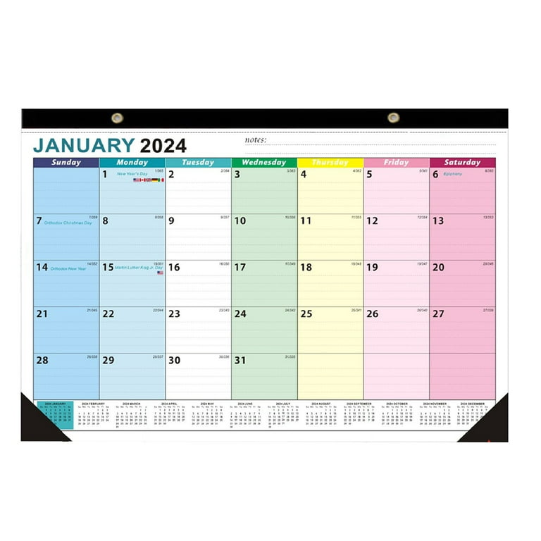 Dengmore 2024 Wall Calendar Strong Twin wire Binding Large Daily