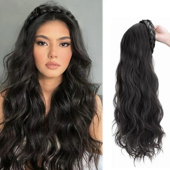 Dengmore 26Inch Long Black Wavy Wigs for Women Middle Part Culy Wavy Wig Lace Wig Natural Looking Daily Party Christmas Uses