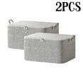thumbnail image 1 of Dengmore 2PCS Non-woven Zipper Storage Bags Foldable Clothes Organizer Storage Box Window Sturdy Handles for Closet Dorm Pillows Bedding Clothes Stuffed Toys Blankets, 1 of 6