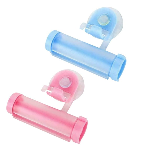 Dengmore 2PCS Rolling Toothpaste Dispenser Tube Squeezer Sucker Holder Hanger Gadget Tool for Bathroom