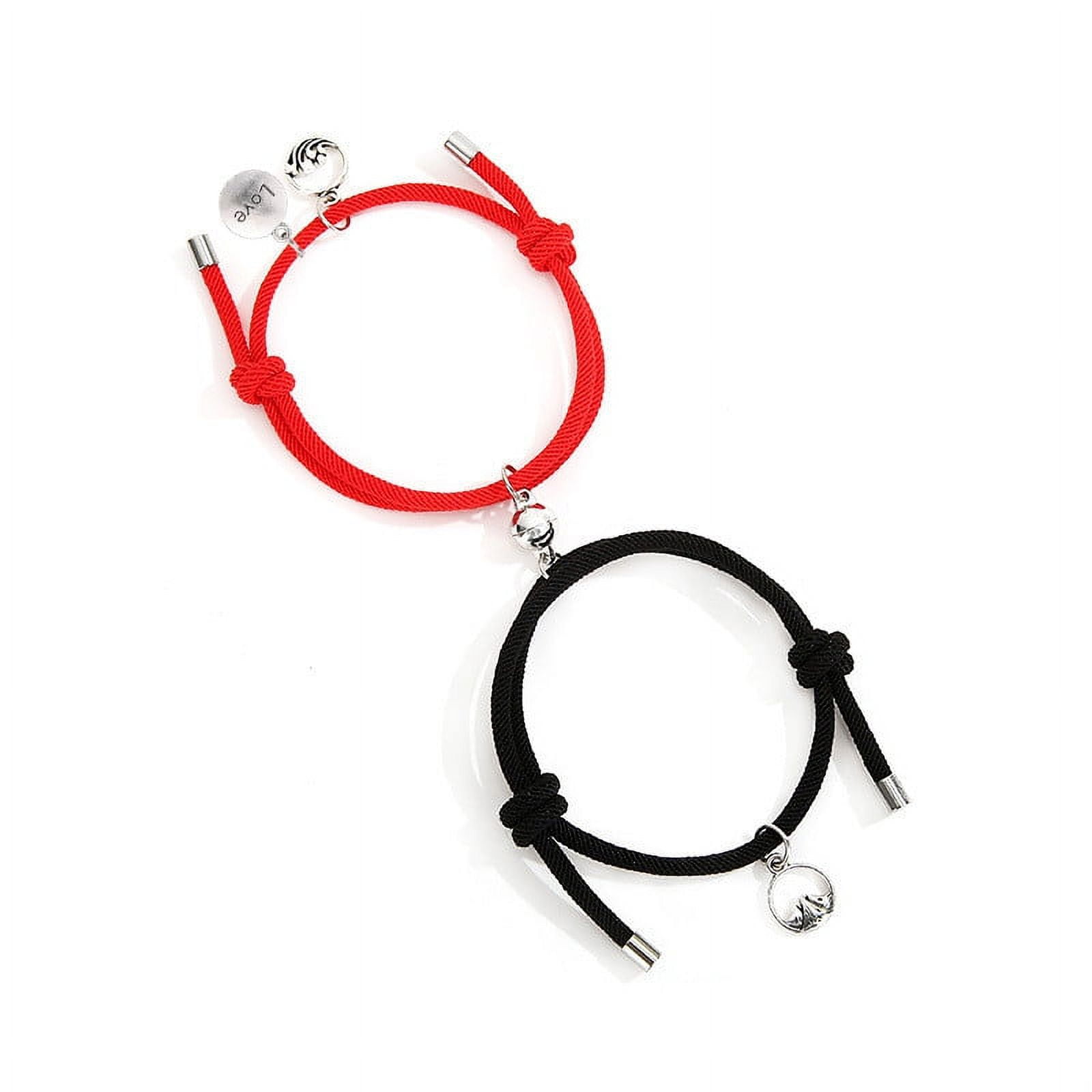 Dengmore 2pcs Magnetic Couple Bracelets Relationship Matching Rope ...