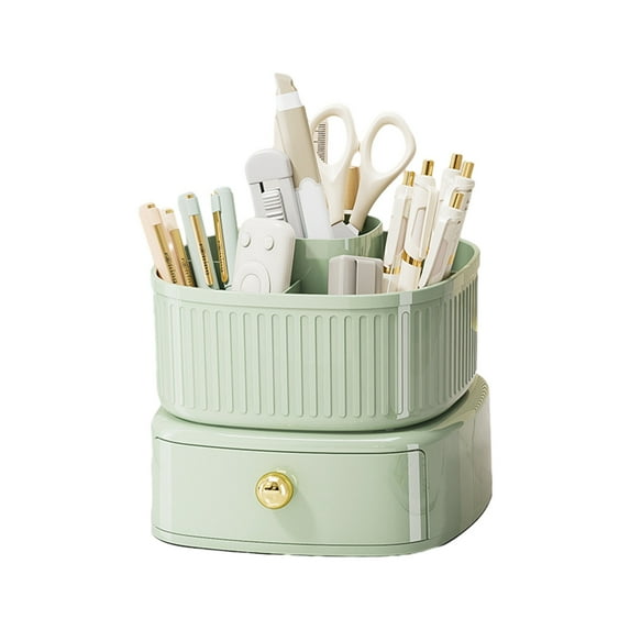 Dengmore 360°Rotating Makeup Brush Holder Organizer Storage Box for Vanity Desktop Bathroom Countertop Makeup Brush Holder Large Capacity