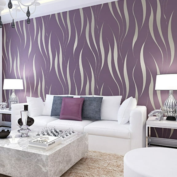 Dengmore 3D Non woven Wave Stripe Embossed Wallpaper Rolls Living Room Decor 10m