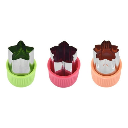 Dengmore 3Pcs Fruit Star Shape Fondant Cake Cookie Plunger Mould Mold Cutter Tools for Kitchen