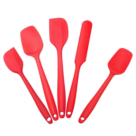Dengmore 5 Piece Silicone Spatula Set Kitchen Silicone Spatula Utensil Set Red