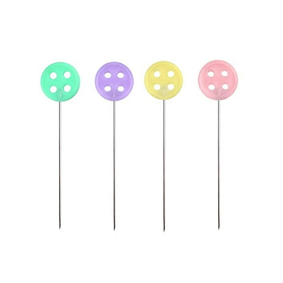 FFENYAN 50 PCS Flat Head Pins Sewing Pins for Fabric Button Colored Heads Quilting Pins MultiColor
