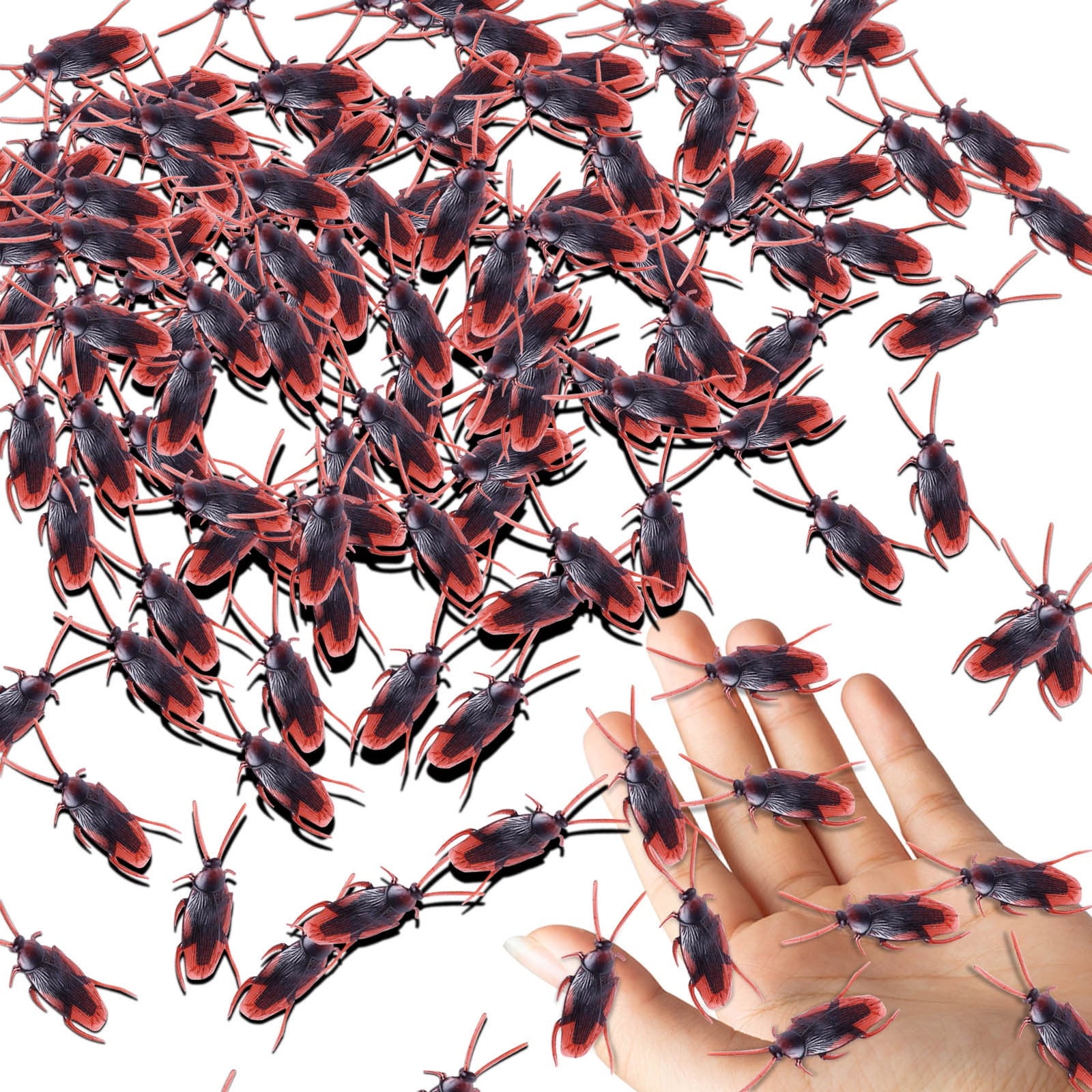 Dengmore 50PCS Prank Fake Roaches Fake Cockroaches Halloween Plastic