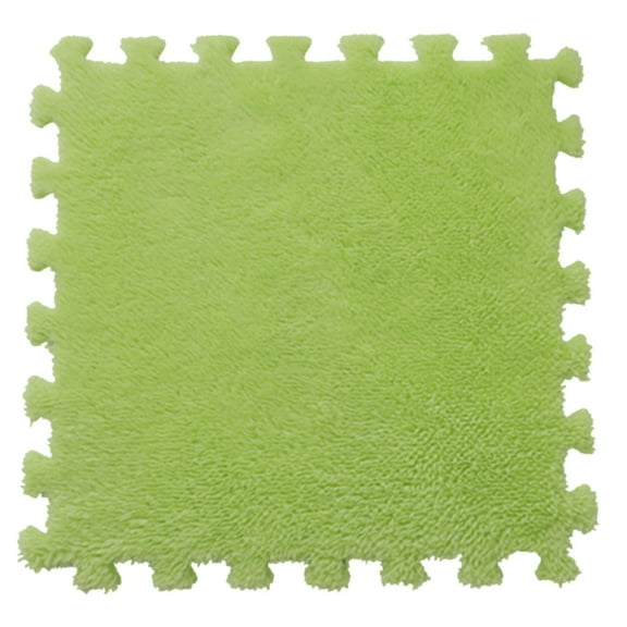 Dengmore 5PCS 11.81Inch Square Puzzle Polyester Velvet Carpet Green