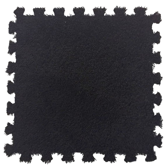Dengmore 5PCS 11.81Inch Square Puzzle Polyester Velvet Carpet In 14 Colors Black
