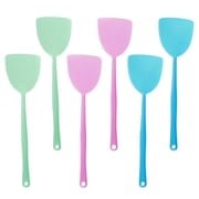 Dengmore 6-Pack Plastic Fly Swatters Heavy Duty, Multi Pack Matamoscas, Long Handle Fly Swat Shatter Bulk, Large Bug Swatter That Work for Indoor and Outdoor