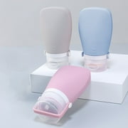 Dengmore 3 Pack 60ml Travel Plastic Clear Keychain Bottles Leakproof Empty Containers Flip Cap