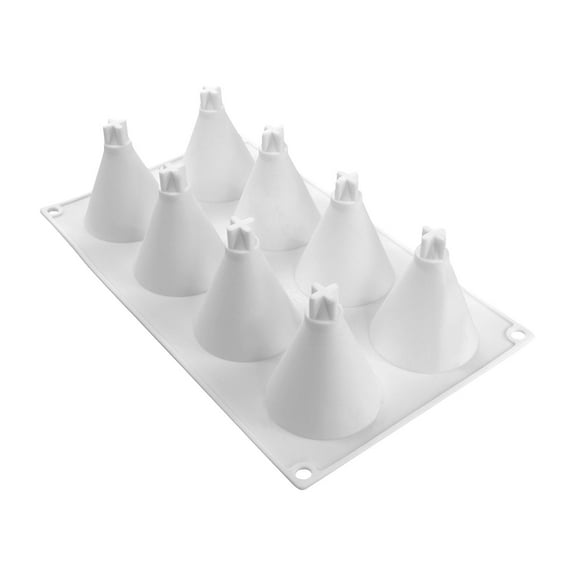 Dengmore 8 Christmas Tree Baking DIY Fondant Chocolate Silicone Cake Decoration Tools Kitchen Baking Tools white