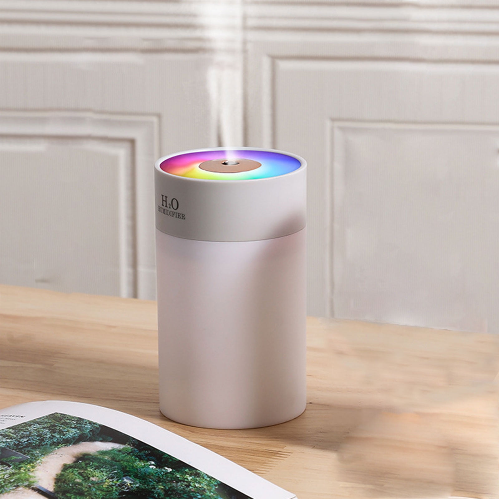solacol Usb Humidifier with Colorful Lights ,Quiet Cool Mist Humidifier for  Bedroom and Office ,Plants, Easy to Clean