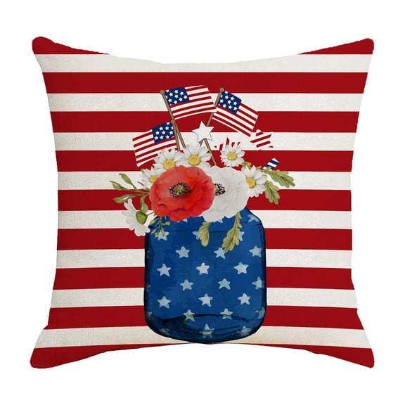 FFENYAN American Flag theme Cushion Cover 4th Of July Cushion Covers Stars American Flag Patriotic Cushion Covers 4th Of July Decor For For Sofa Bedroom Home Decor