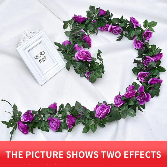 Baofu Artificial Rose Flower Rattan Wall Hanging Indoor Windin Decoration Fake Flower for Home Decor