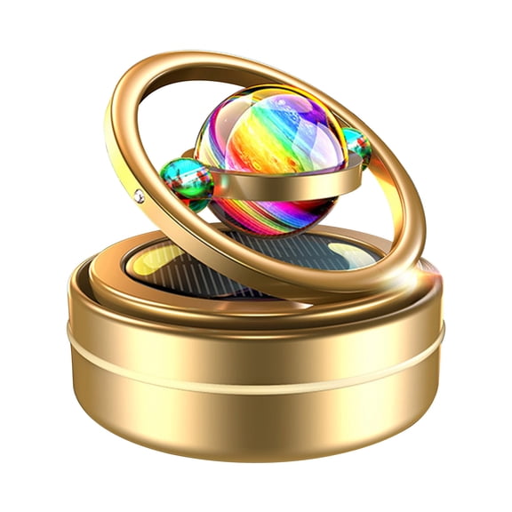 Dengmore Auto Rotating Aromatherapy Car Air Freshener Planetary Steering Wheels Solar Powered Car Essential Oil Diffuser Aviation for Car Home Lasting Scented Perfume 5ml