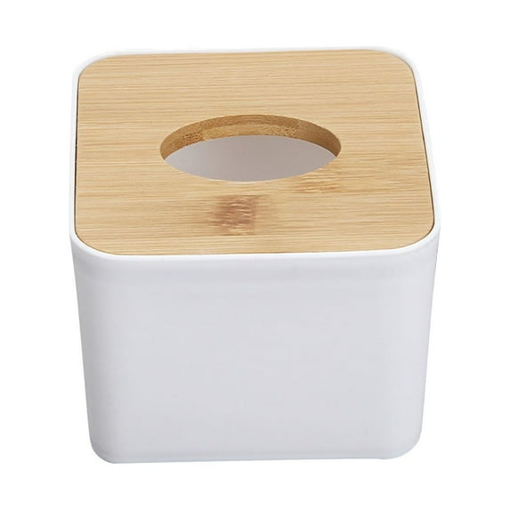 Dengmore Bamboo Cover Tissue Boxes Desktop Pumping Paper Living Room S imple Storage Box for Kitchen