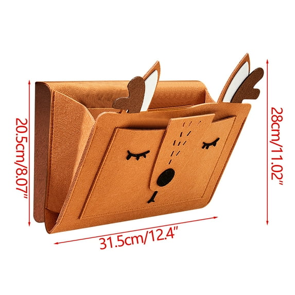 Dengmore Bedside Caddy Hanging Storage Basket Forest Graphic Bedside Storage Bag Multi-Function Organizer Caddy for Bunk Dorm Rooms Bed Hanging Bag