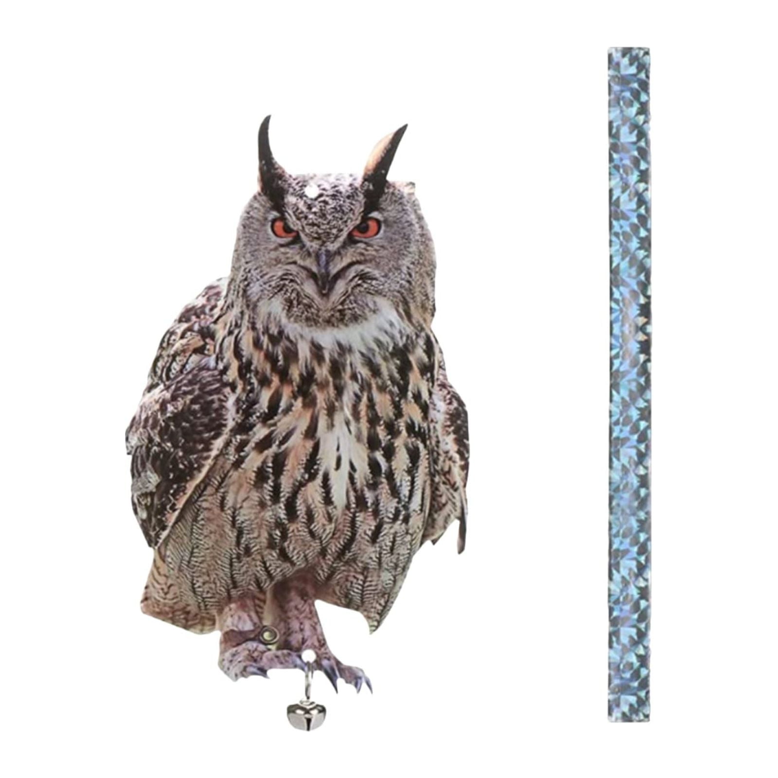 Dengmore Bird Repellent Owl Decoy Scare Fake Owl Hanging Reflective Owl for Woodpecker Deterrent