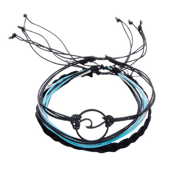 Dengmore Bracelet 3pcs Bohemia Silver Wave Anklets Bracelets For Women Rope Beach Anklet Jewelry