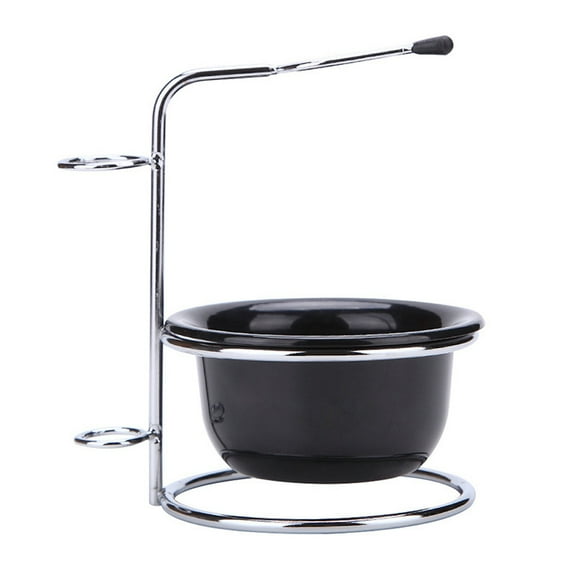 Dengmore Brush Holder Set Men's Shaving Rack with Soap Bowl Mens Beard Removal Shave Grooming Set Manual Bowl Stand Best Gift for New Year Christmas