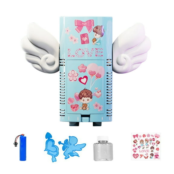 Dengmore Bubble Machine Bubble Maker Including 240ML Bubble Water Angel Bubble Automatic Blower Built-in Flash Full Focus Outdoor Indoor Party Supplies