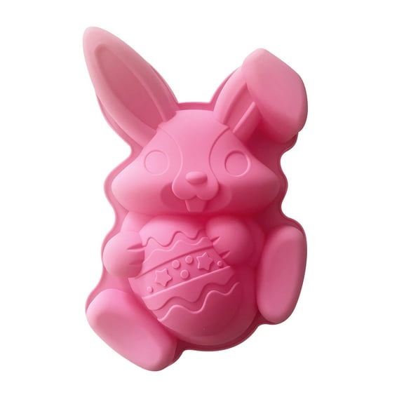 Dengmore Bunny Mold Easter Egg Mold 3D Rabbit Bunny Easter Bunny Shape Silicone Mold Easter Bunny Cake Mold Chocolate Silicone Baking Mould