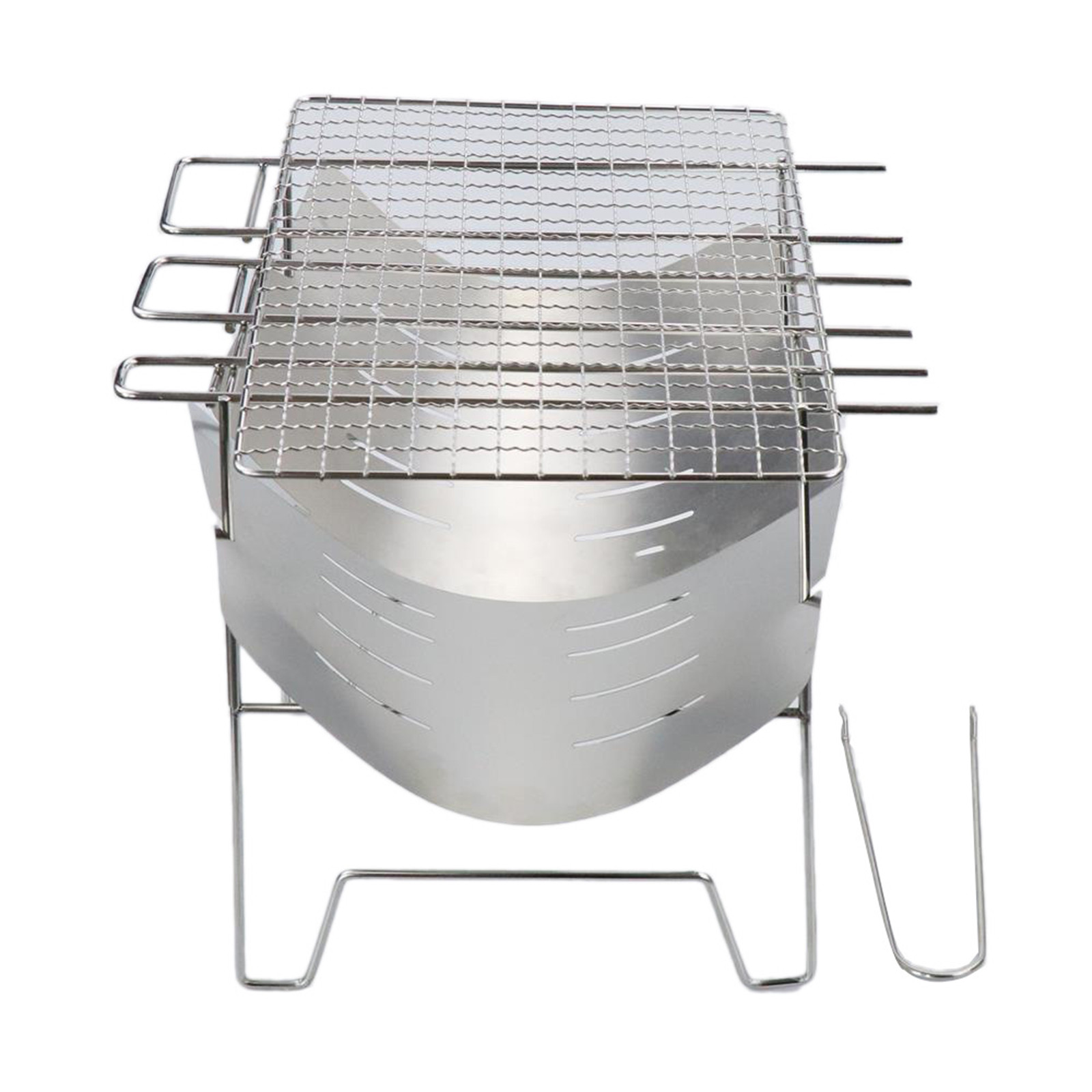 Dengmore Camping Stove Portable Charcoal Grill Stainless Steel Folding Wood Burning Stoves for Picnic BBQ Camp Hiking with Grill Grid Outdoor Tabletop Barbecue Picnics Smoker, Usb
