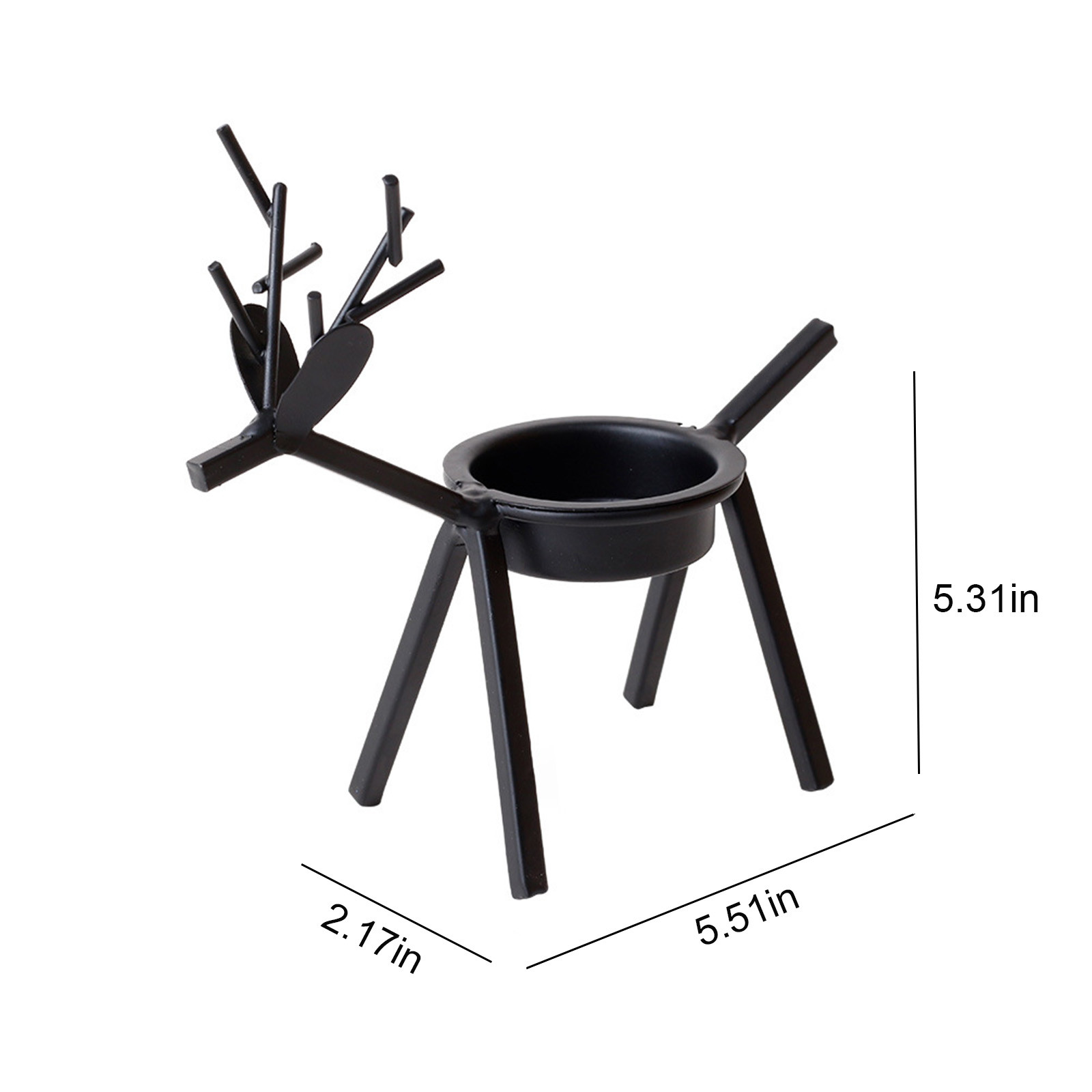 Dengmore Candle Holder Iron Deer Shape with Antlers Candle Cup Holder