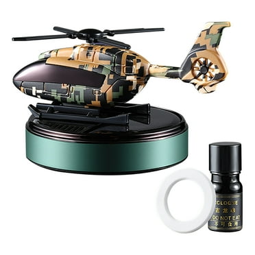 Dengmore Car Air Freshener Helicopter Solar Powered Auto Rotating Aromatherapy 10ml Aviation Car Essential Oil Diffuser for Car Home Lasting Scented Perfume Car Supplies Ornaments