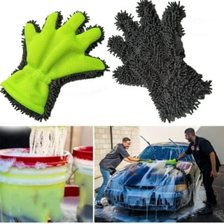 Milisten 2pcs car wash mitt Gloves for Cleaning car Washing Mitts  Microfiber mitt wash Mitts for car Washing auto wash Gloves HomeChenille  Mitt Hand