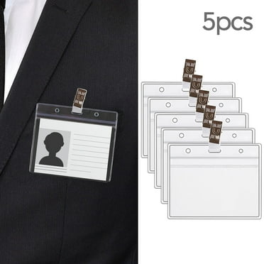 Dengmore Card Protector Immunization Record Cards Holder Clear Plastic Sleeve With Clip for Office