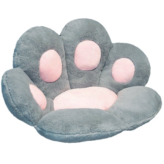 Dengmore Cat's Paw Shape Plush Sofa Office Cushion Elastic Decoration Gray