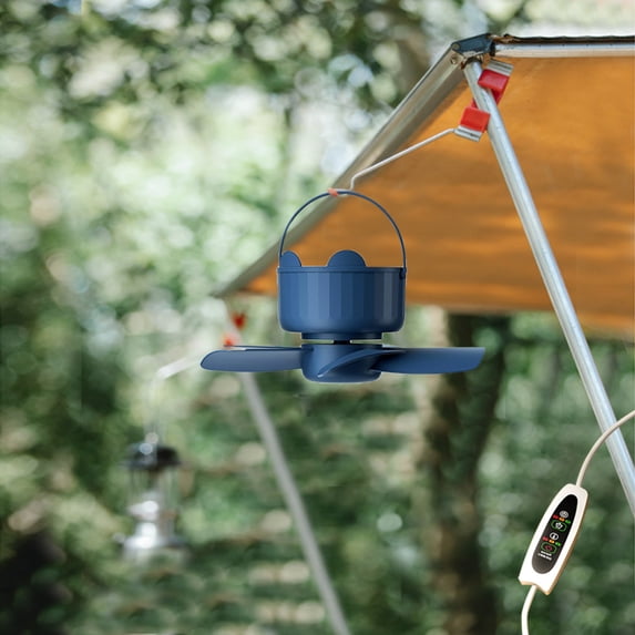 Dengmore Ceiling Fan Mini USB Tent Fan With 3 Speed Timing Function Suitable For Camping Outdoor Hanging Gazebo Tent Roof Fan Indoor With 8.2 Feet Extension Cord